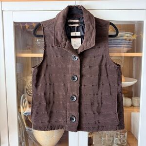 Habitat Chocolate Brown Quilted Button-Front Vest